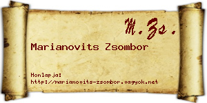 Marianovits Zsombor névjegykártya
